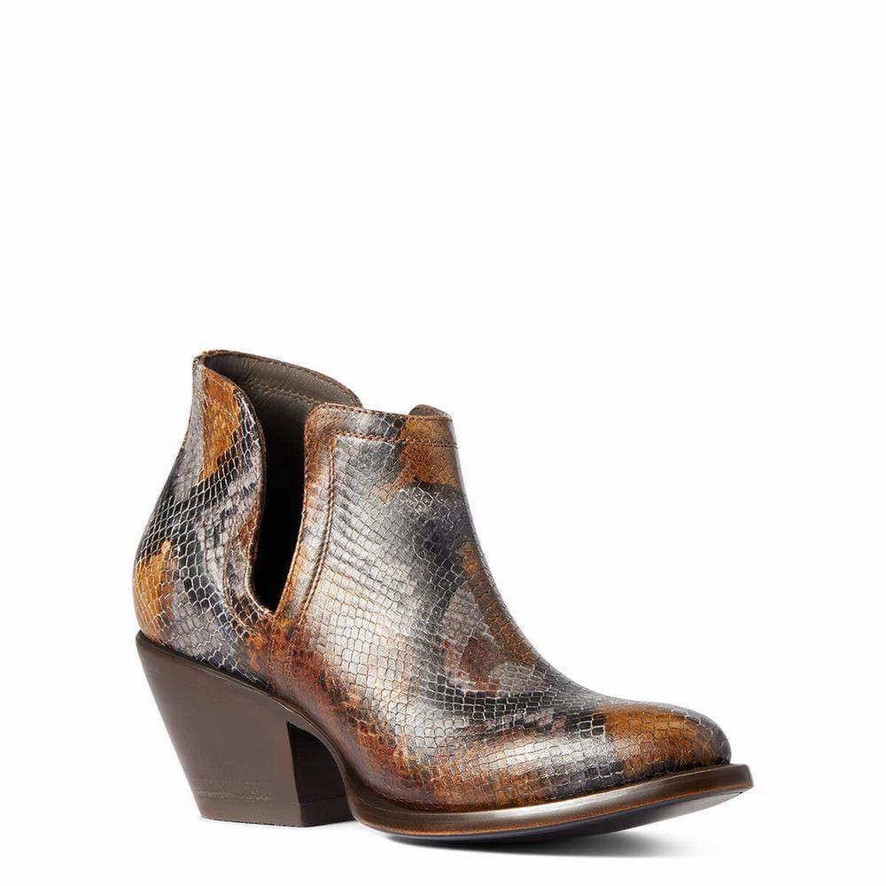 Brown Snake Ariat Dixon R Toe Women's Booties | UQEW45021