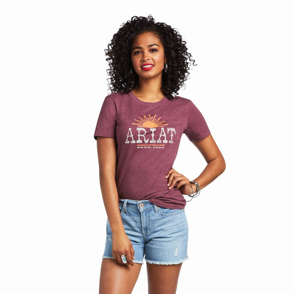 Burgundy Ariat Amarillo Women\'s Tops | HYGV81743