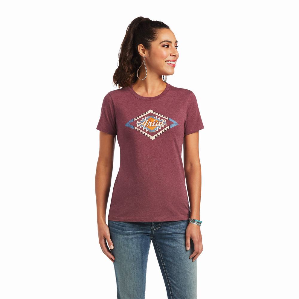 Burgundy Ariat Sol Women\'s Tops | LKSQ80467