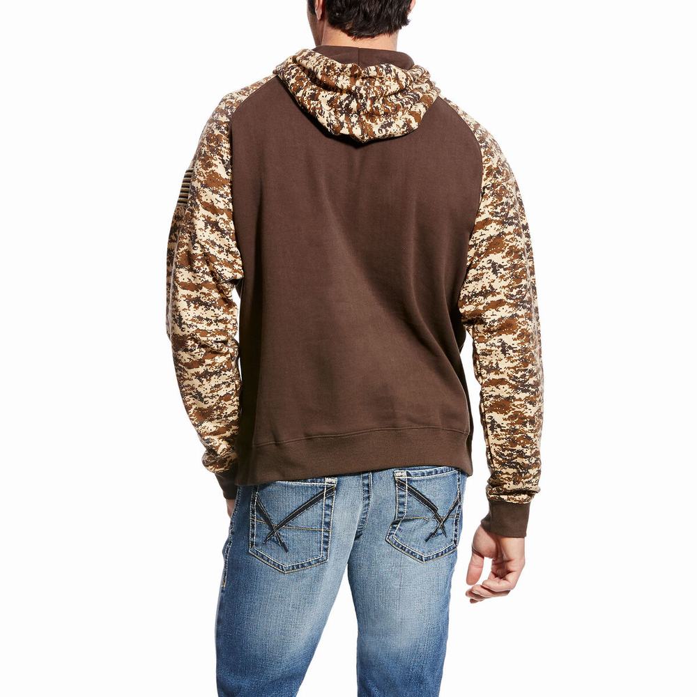 Camo Ariat Patriot Men's Hoodies | PITJ01385