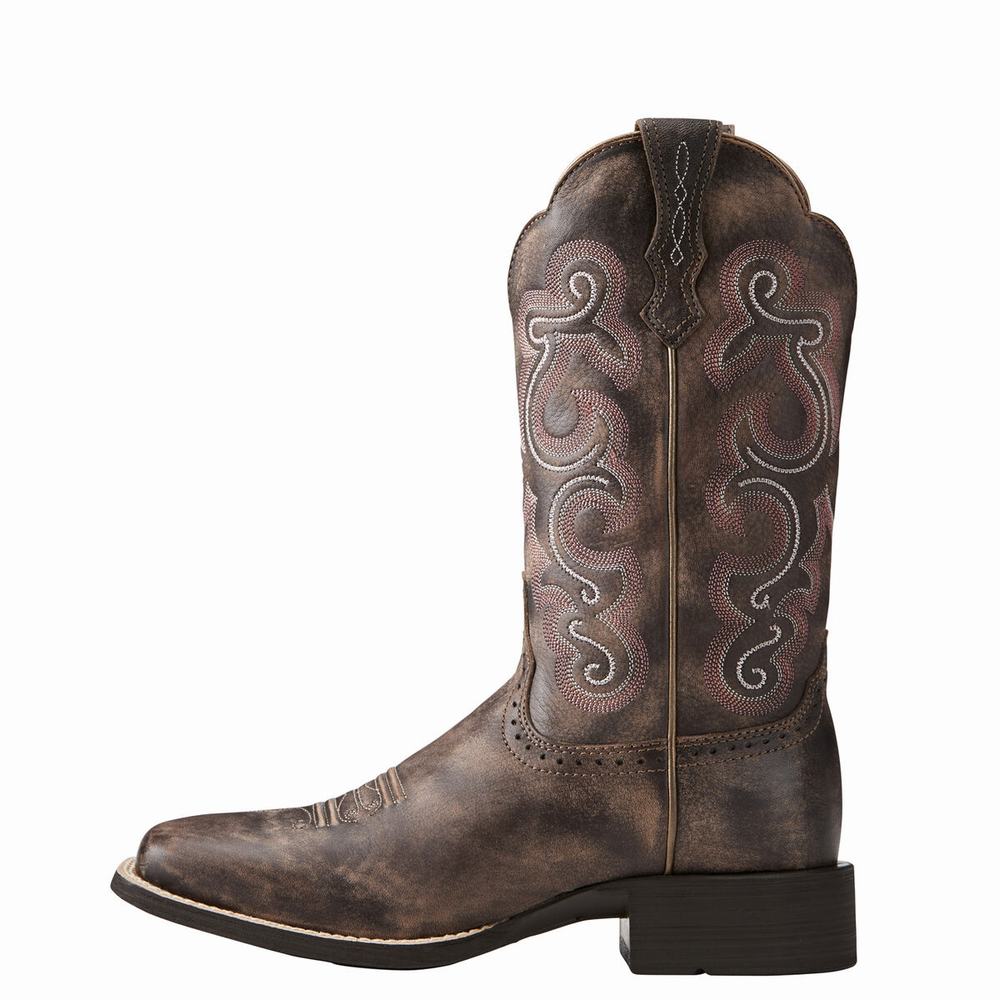 Chocolate Ariat Quickdraw Women's Western Boots | EPTK39854