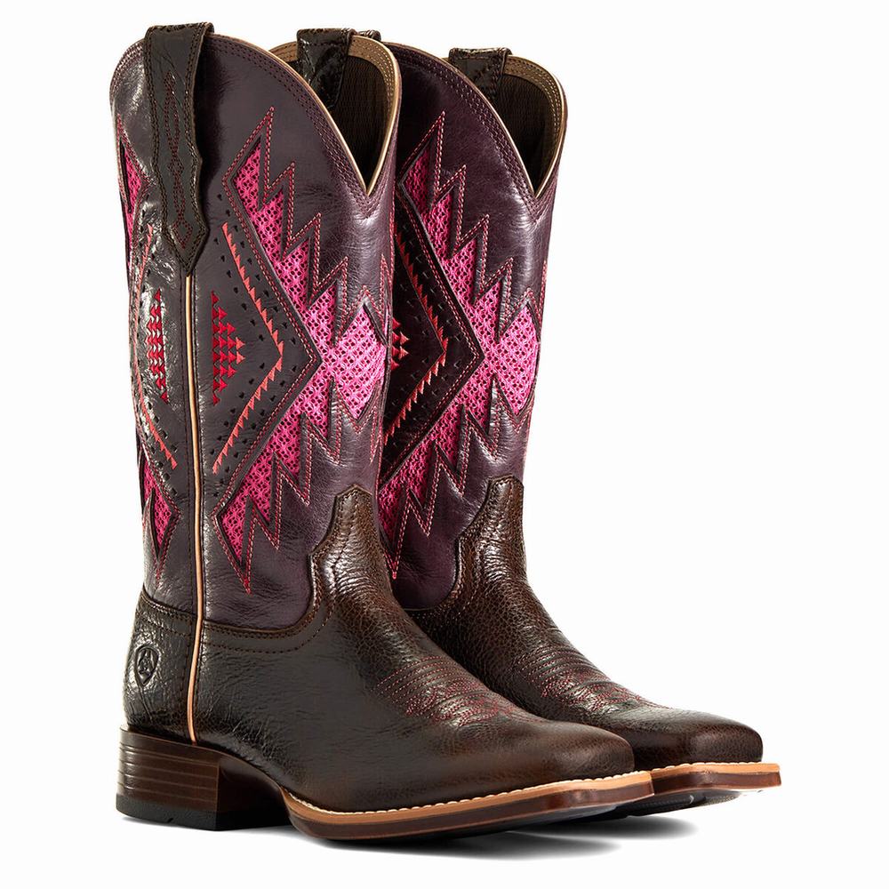 Chocolate Ariat Sienna VentTek 360 Women's Western Boots | BDYJ20754