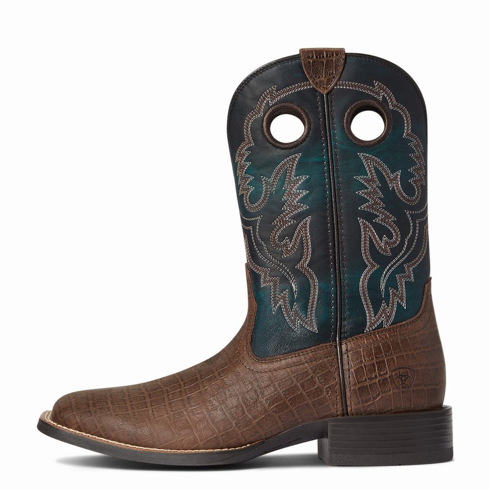 Chocolate Ariat Sport Buckout Men's Western Boots | YPRE06312