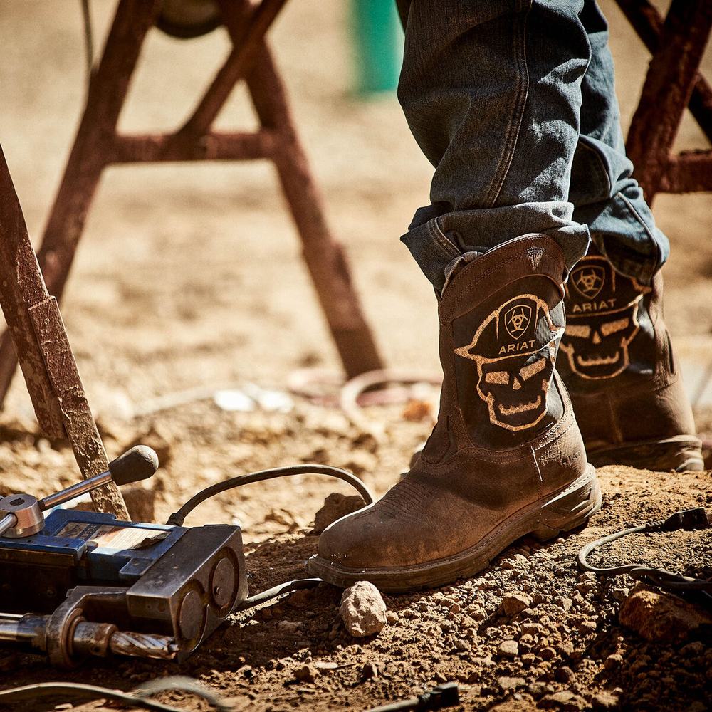 Coffee Ariat WorkHog XT VentTEK Bold Carbon Toe Men's Work Boots | ESQR28591