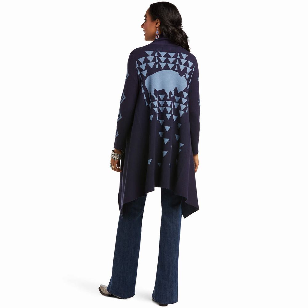 Dark Blue Ariat Roaming Women's Sweaters | ZHVT31586