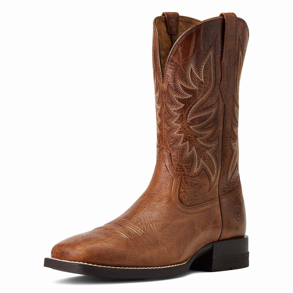 Dark Brown Ariat Brander Men\'s Western Boots | TZJY26451