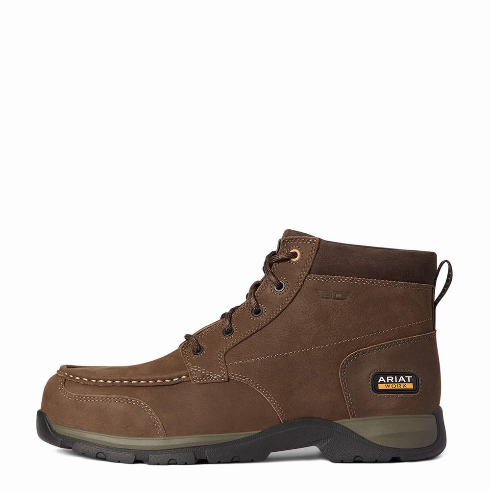 Dark Brown Ariat Edge LTE Chukka Static Dissipating Composite Toe Men's Work Boots | ADWM20681