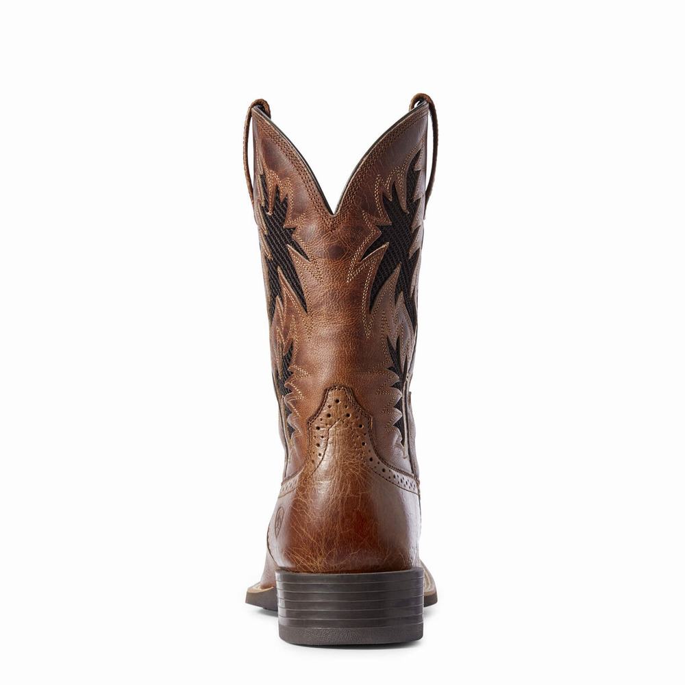 Dark Brown Ariat Sport Cool VentTEK Men's Western Boots | YIDE07246