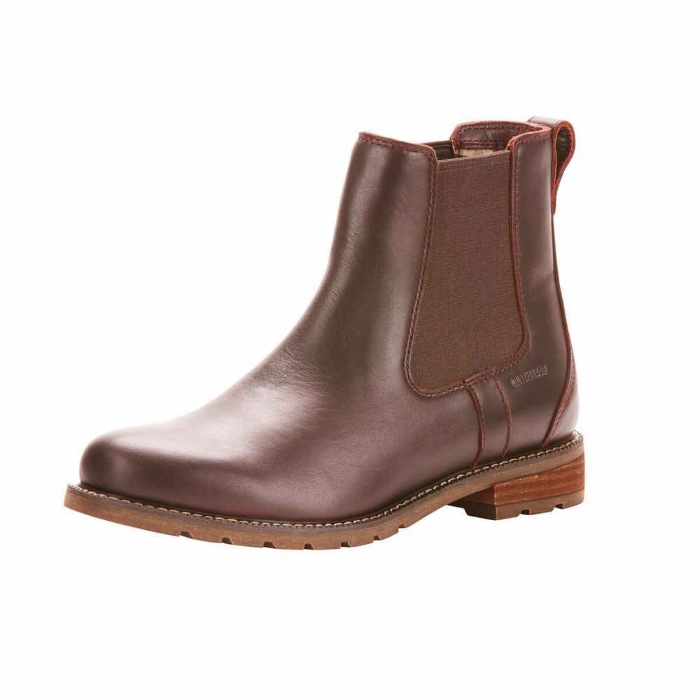 Dark Brown Ariat Wexford Waterproof Women's Dress Boots | KVOL94756