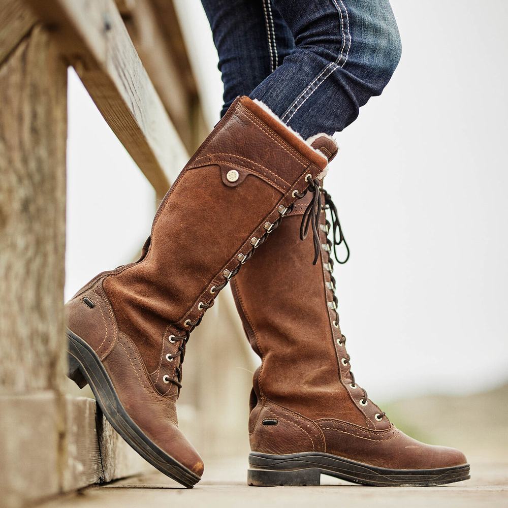 Dark Brown Ariat Wythburn Tall Waterproof Women's English Riding Boots | ZEUB85721