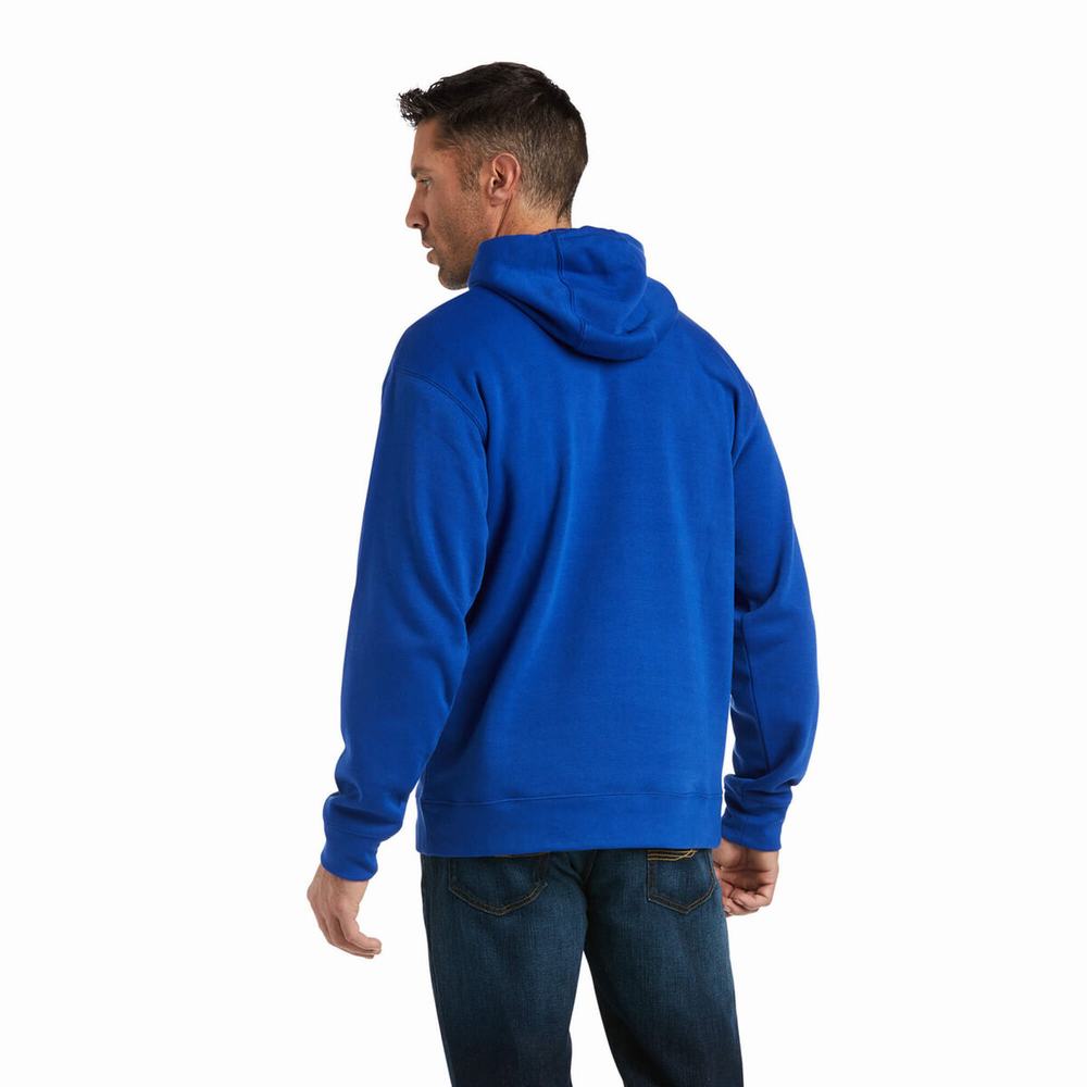 Deep Blue Grey Ariat Basic Men's Hoodies | UFCO73986