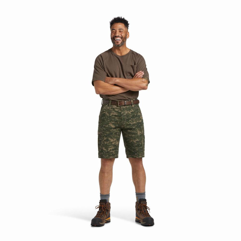 Deep Camo Ariat Rebar DuraStretch Made Tough Cargo Men's Pants | SODU47320