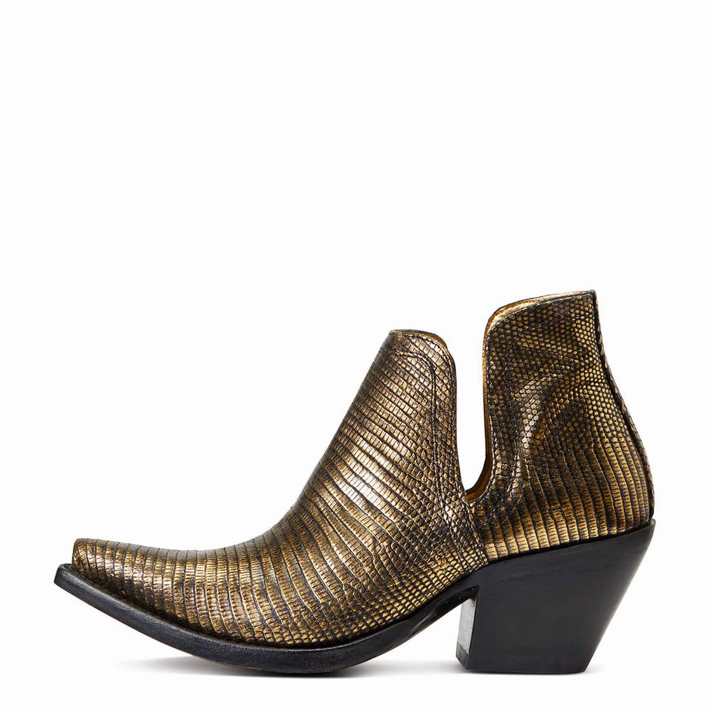 Gold Ariat Dixon Lizard Women's Booties | VURX63592