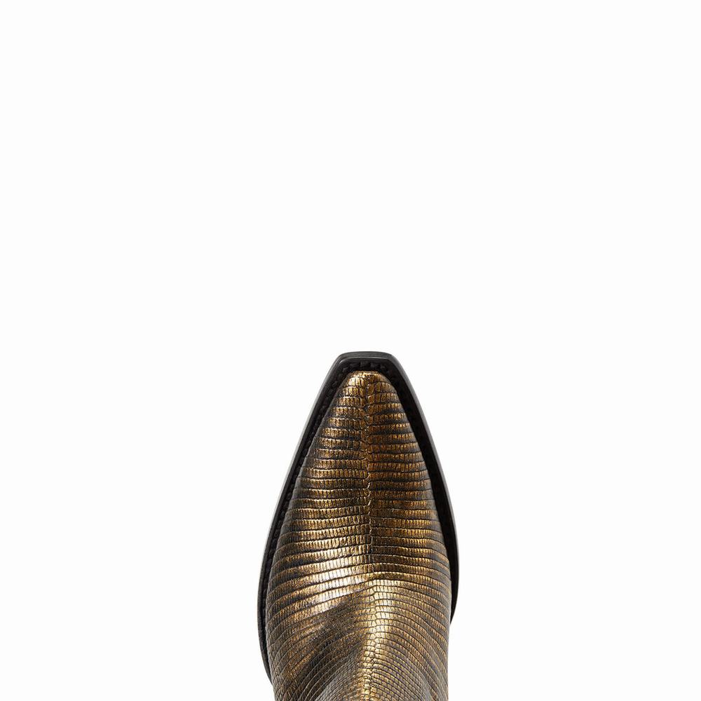 Gold Ariat Dixon Lizard Women's Booties | VURX63592