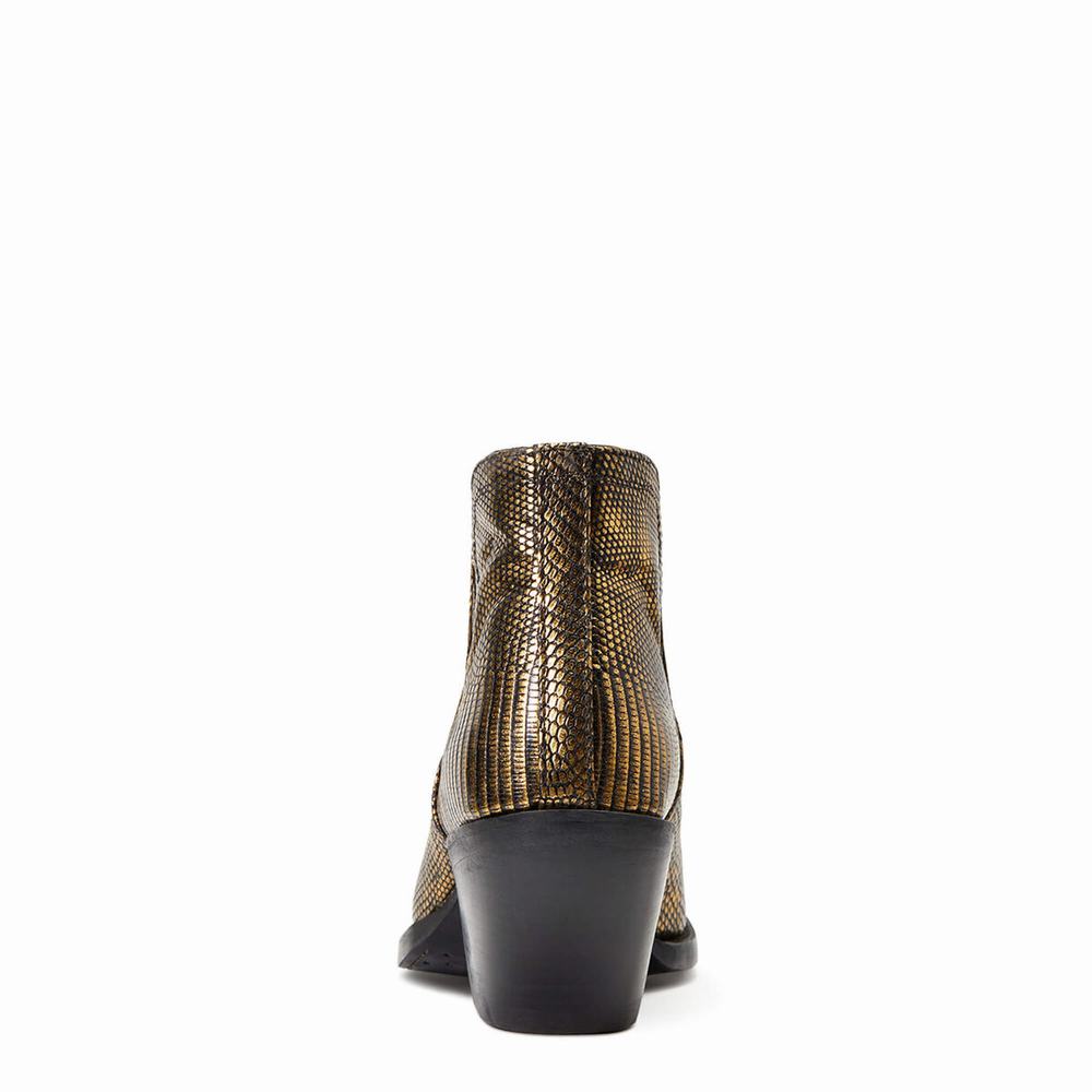 Gold Ariat Dixon Lizard Women's Booties | VURX63592