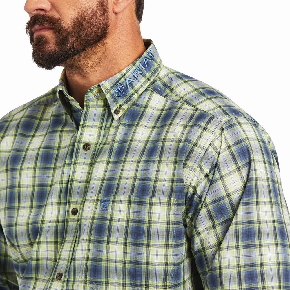 Green Ariat Pro Series Team Maxton Classic Fit Men's Shirts | JSIW54263