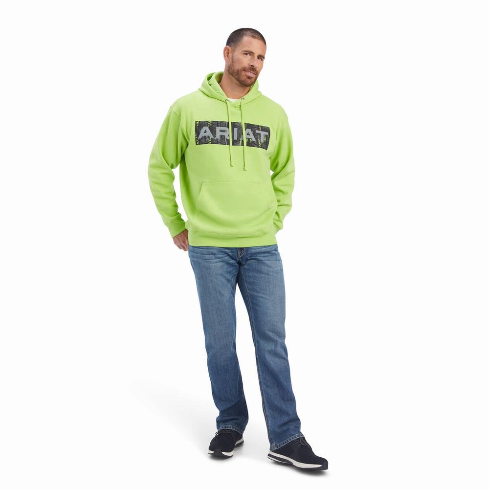 Green Ariat Southwest Men's Hoodies | MWJD60873