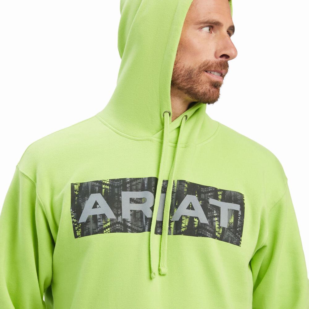 Green Ariat Southwest Men's Hoodies | MWJD60873