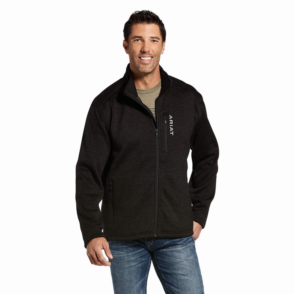 Grey Ariat Caldwell Full Zip Men\'s Hoodies | WHQG80913