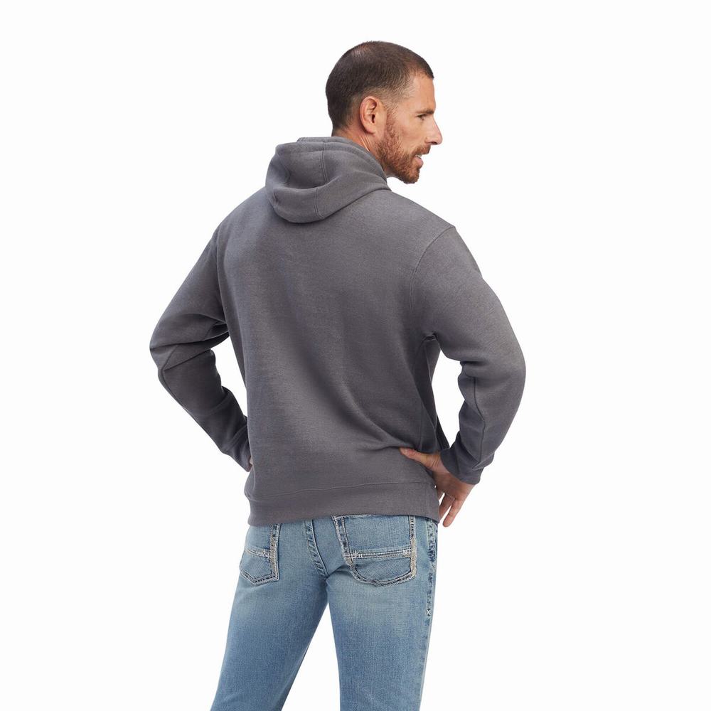 Grey Ariat Desert Roam Men's Hoodies | GSDZ81735