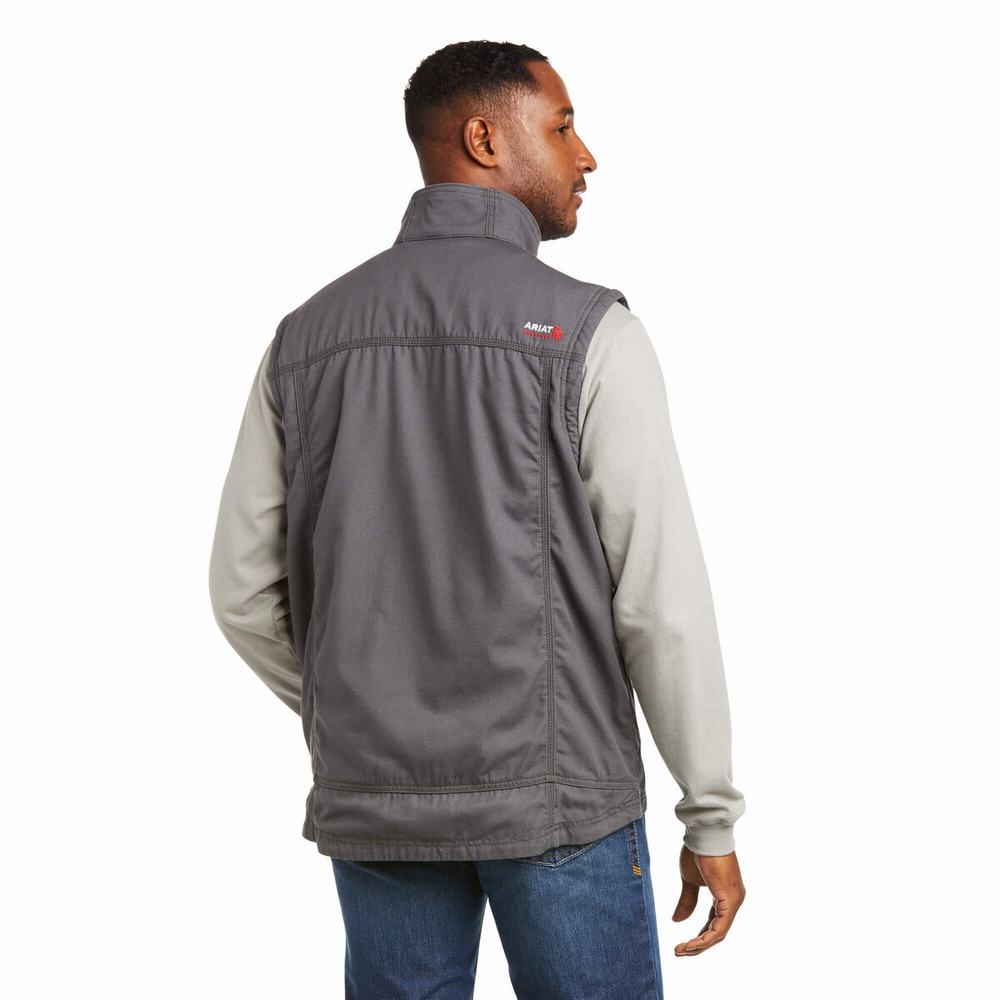 Grey Ariat FR DuraLight Stretch Canvas Men's Jackets | YRPW86927