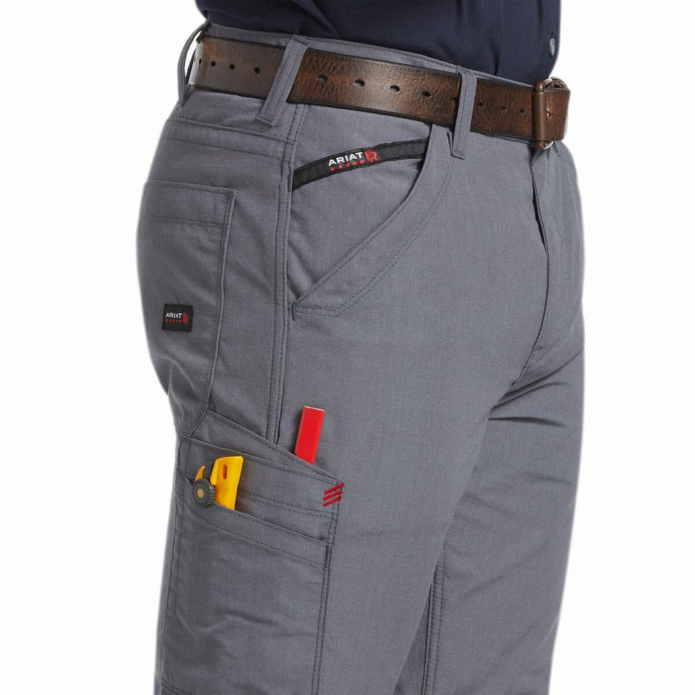 Grey Ariat FR M5 DuraLight Ripstop Men's Pants | DKNH52706