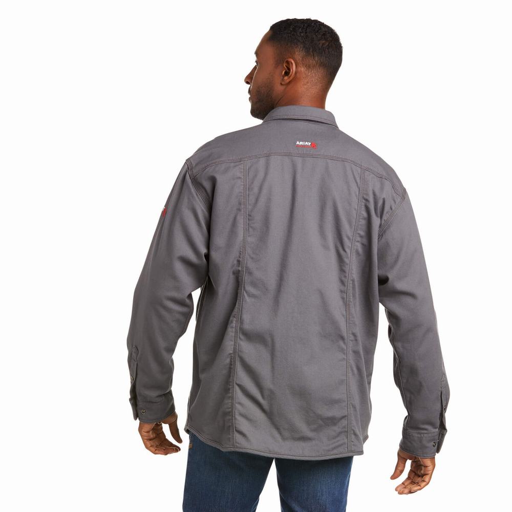 Grey Ariat FR Rig Men's Jackets | UZWO48769