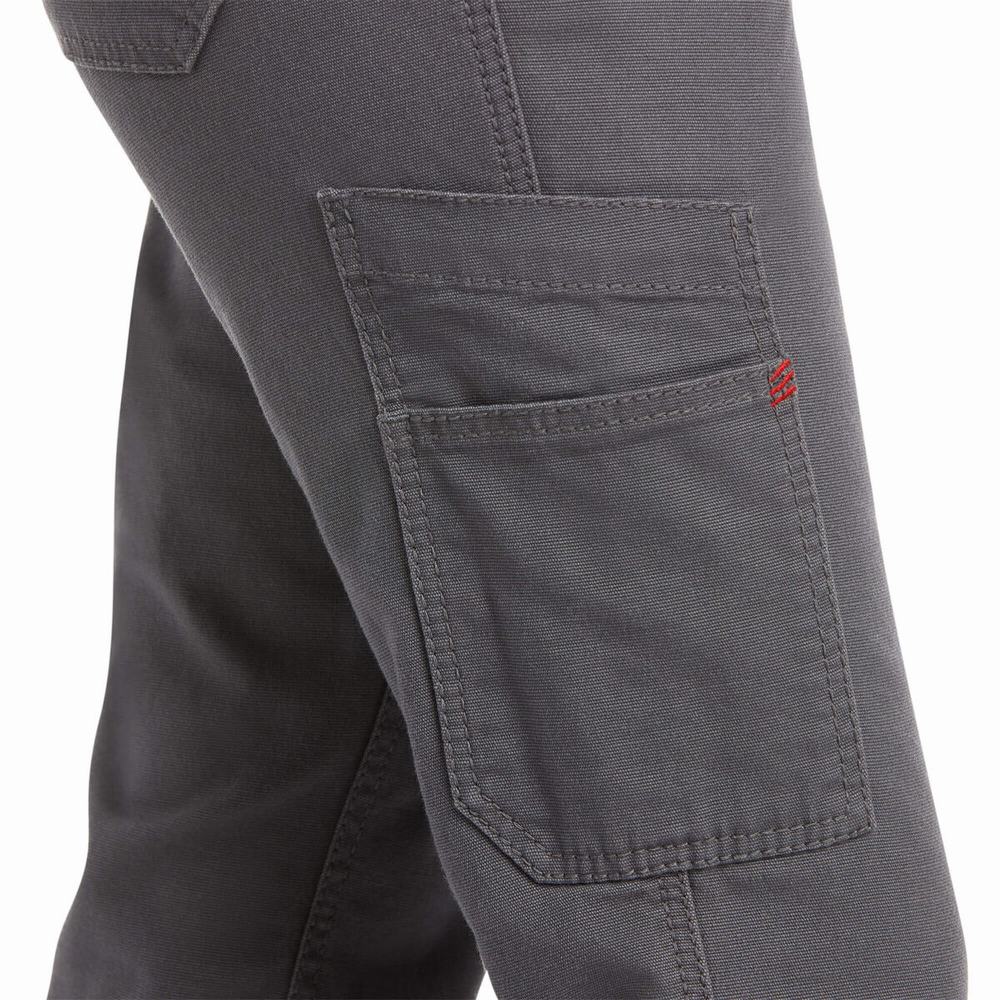 Grey Ariat FR Stretch DuraLight Canvas Women's Shorts | YPHR71206