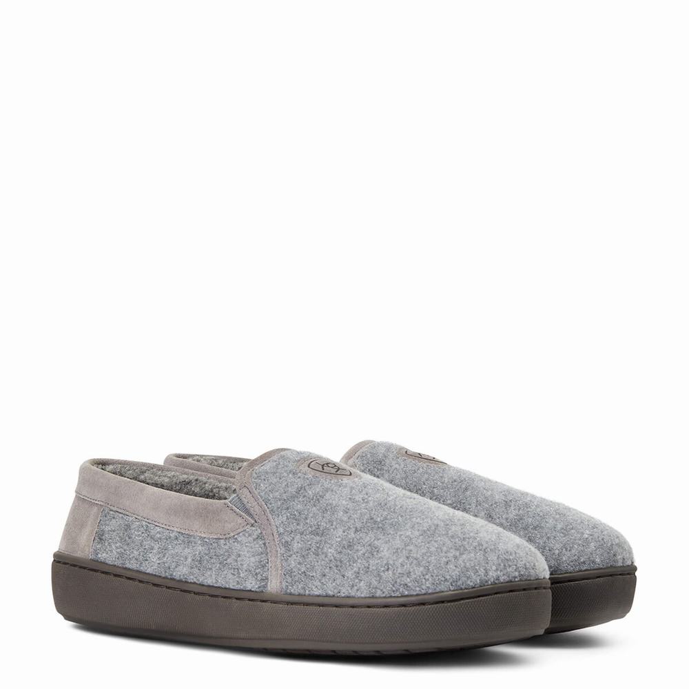 Grey Ariat Lincoln Men's Slippers | DYFU71328