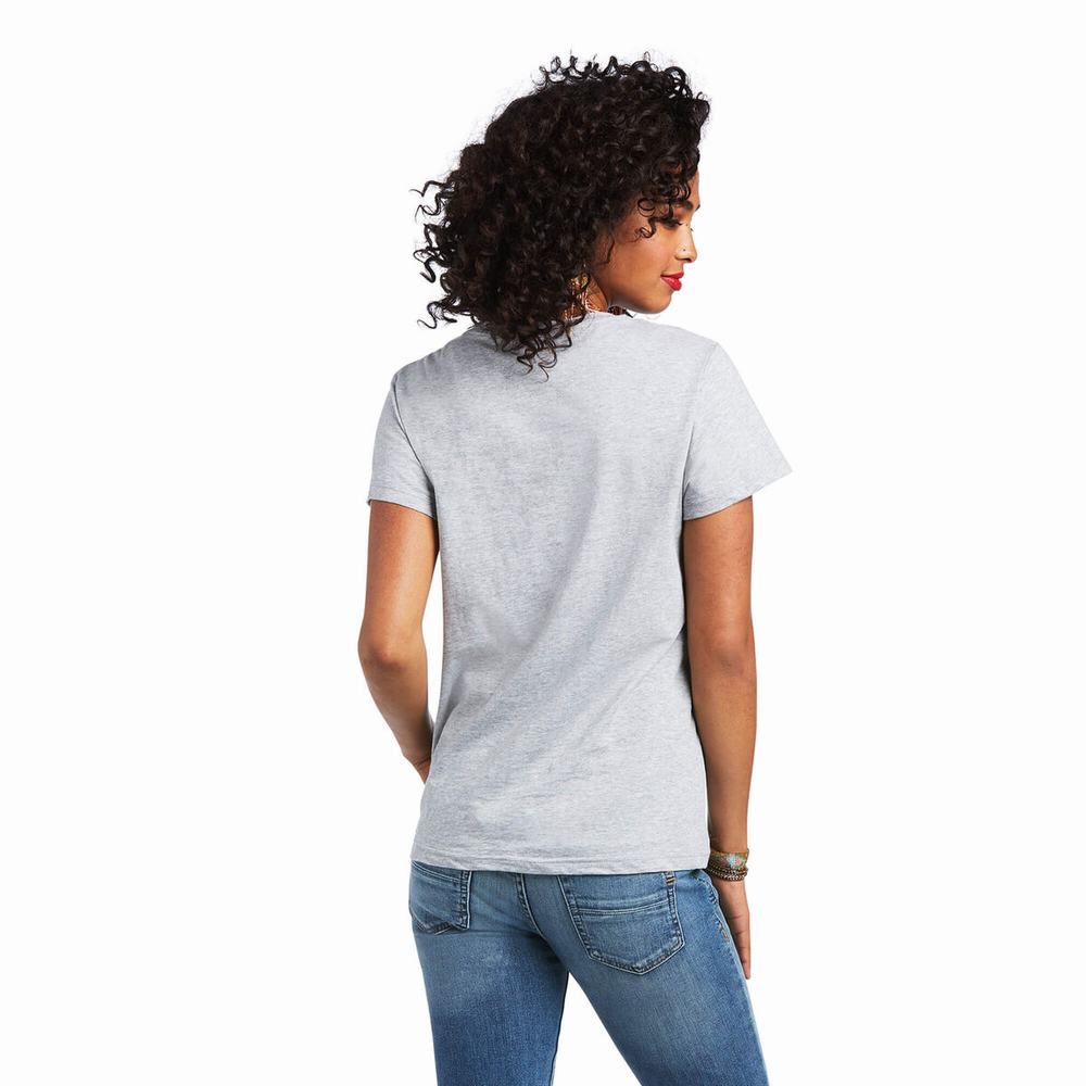 Grey Ariat REAL Kinship Women's Tops | RIGP38097