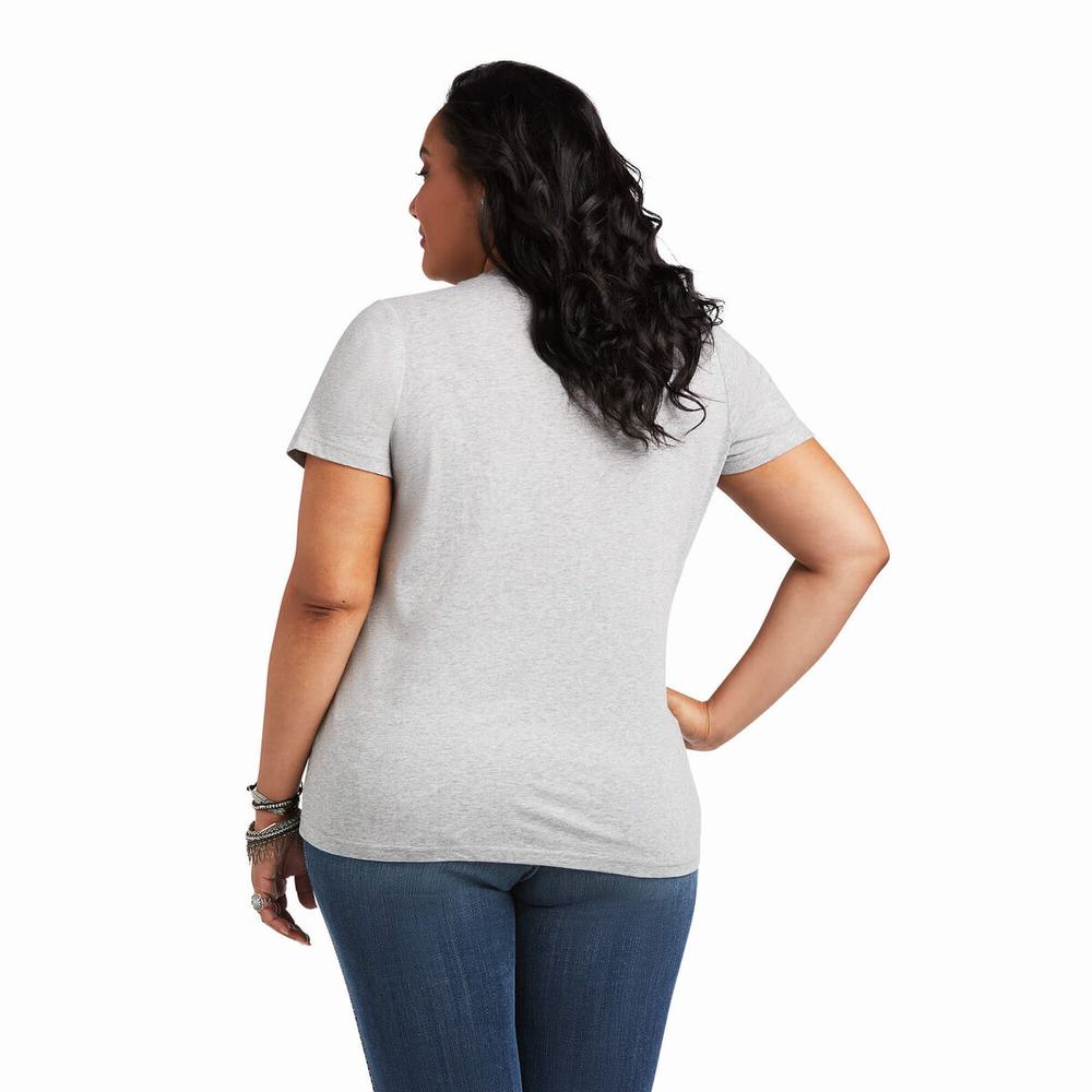 Grey Ariat REAL Kinship Women's Tops | RIGP38097