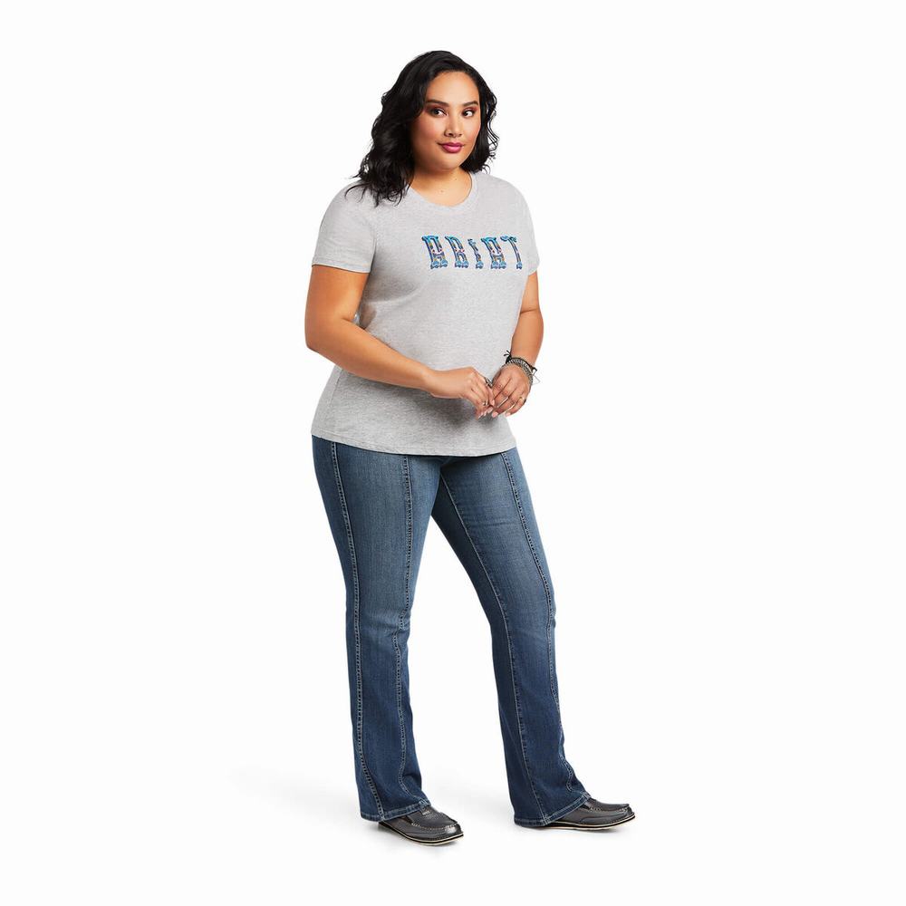 Grey Ariat REAL Kinship Women's Tops | RIGP38097