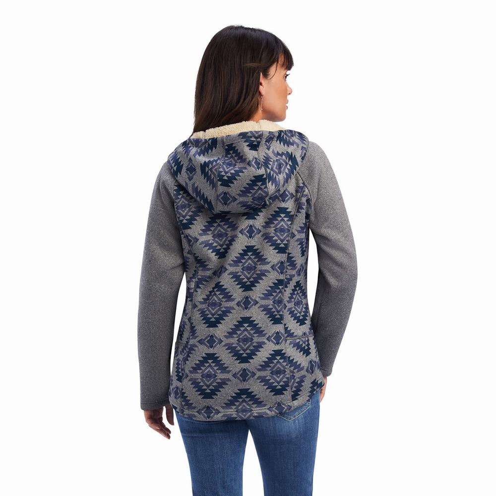 Grey Ariat REAL McCall Full Zip Women's Sweaters | BZOW13642