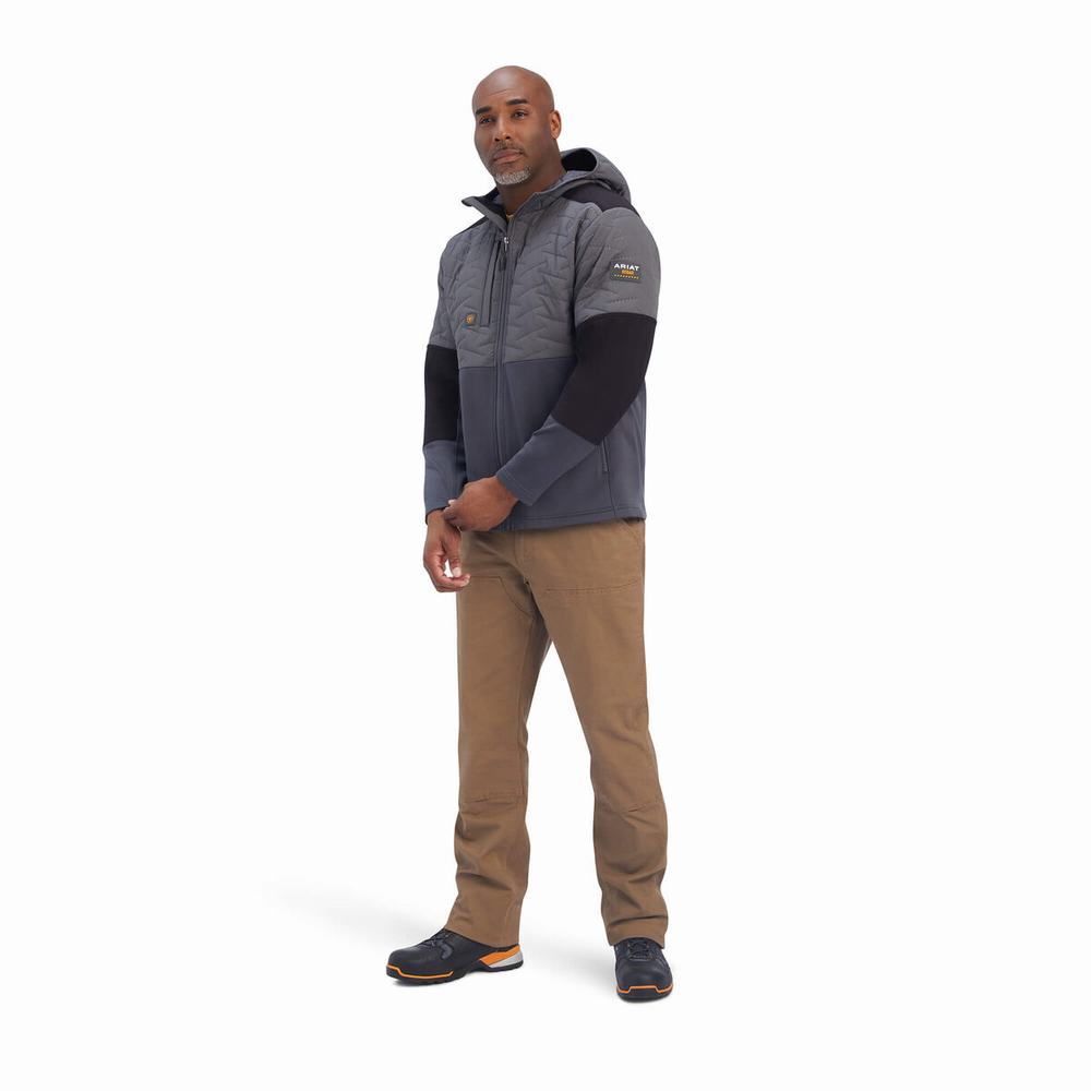 Grey Ariat Rebar Cloud 9 Insulated Men's Jackets | OHWS61235