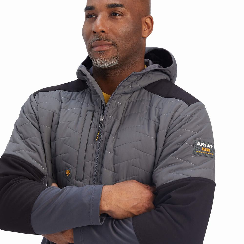 Grey Ariat Rebar Cloud 9 Insulated Men's Jackets | OHWS61235