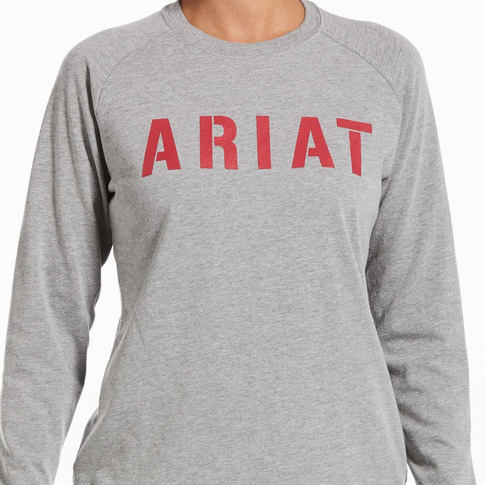 Grey Ariat Rebar CottonStrong Block Women's T Shirts | MCAS76935