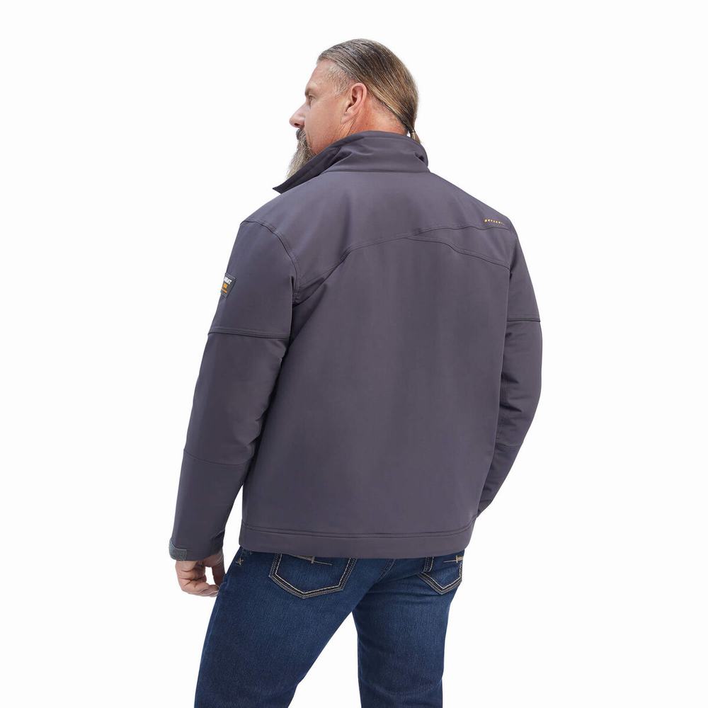 Grey Ariat Rebar Dri-Tek DuraStretch Insulated Men's Jackets | RLPM62538