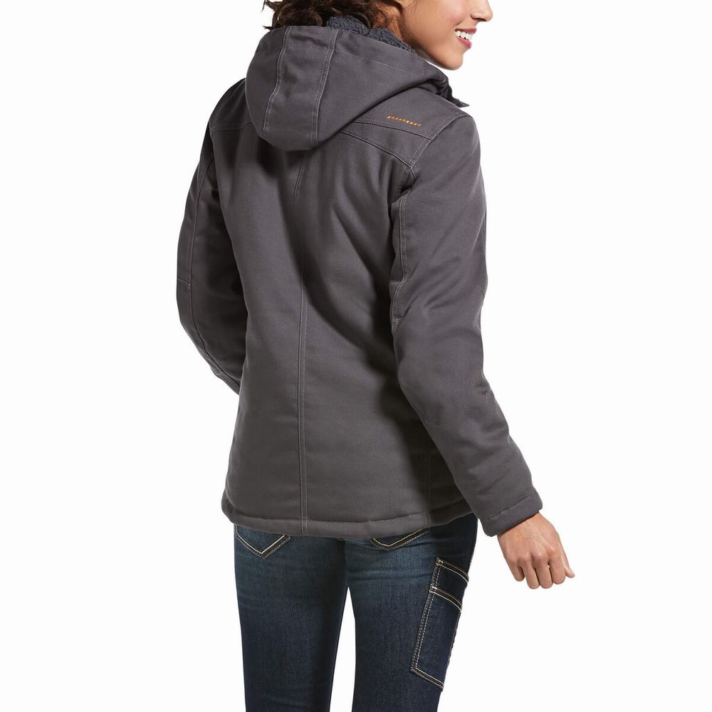 Grey Ariat Rebar DuraCanvas Insulated Women's Jackets | PWNO26380