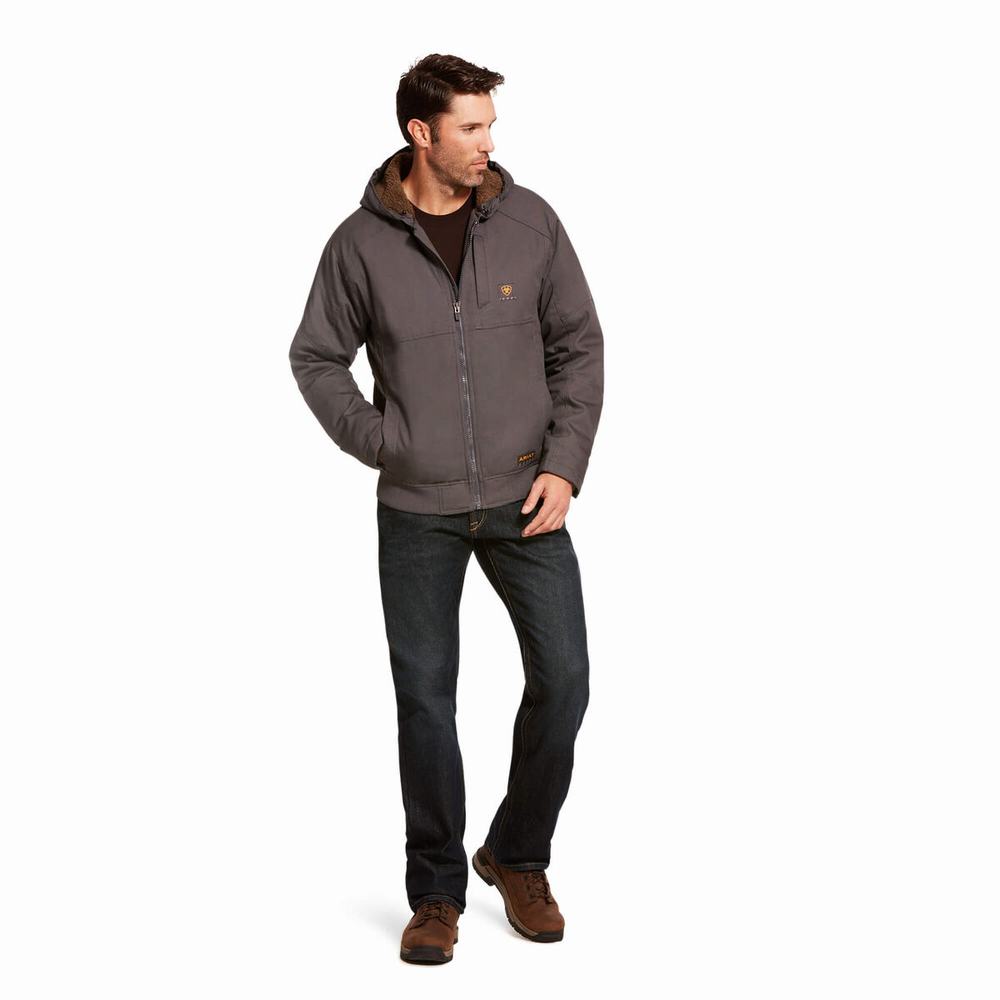 Grey Ariat Rebar DuraCanvas Men's Jackets | FXLM18734