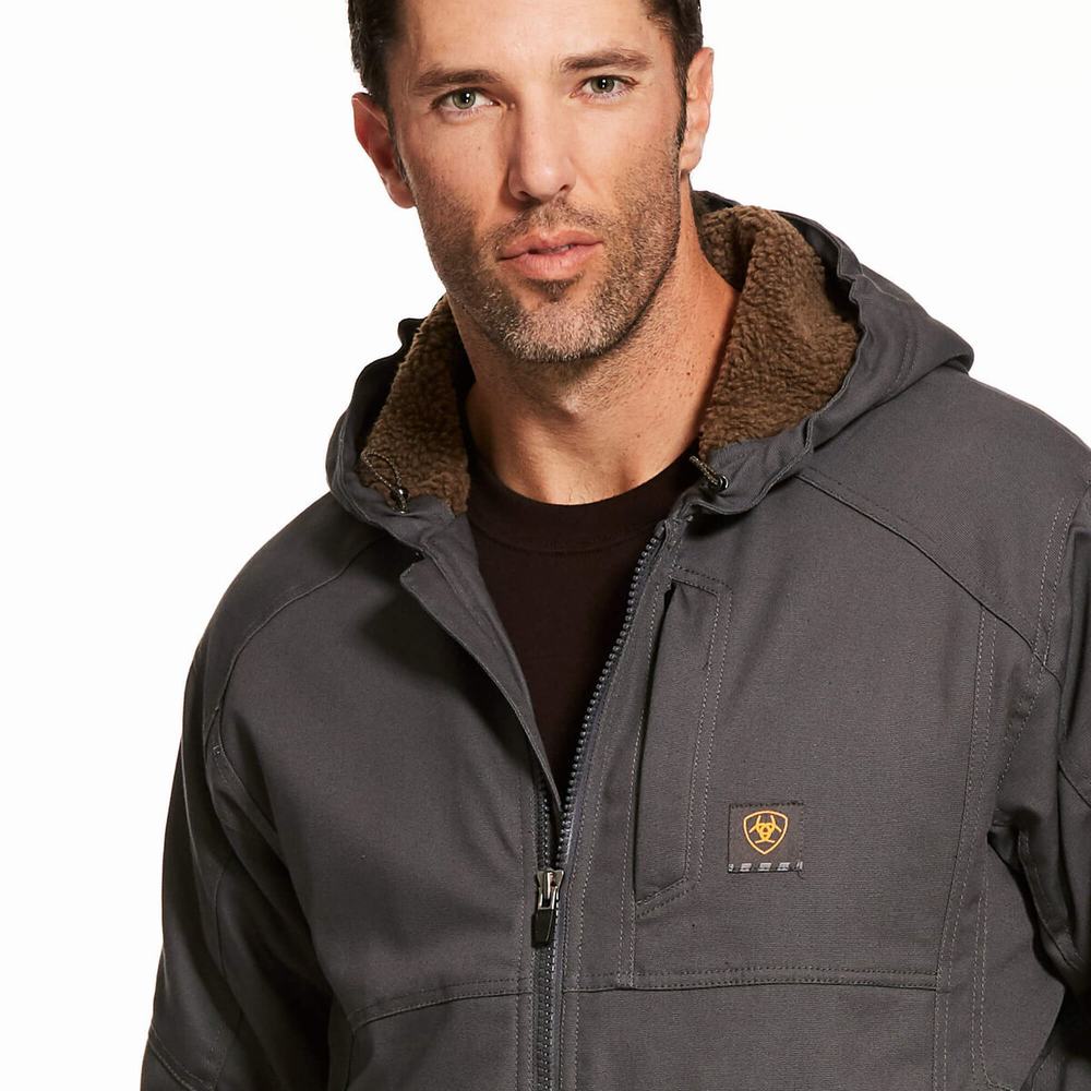 Grey Ariat Rebar DuraCanvas Men's Jackets | FXLM18734