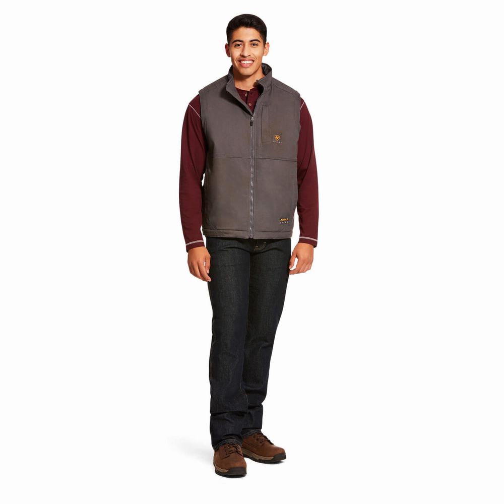 Grey Ariat Rebar DuraCanvas Men's Jackets | YOSZ92587