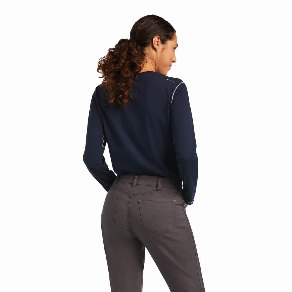 Grey Ariat Rebar DuraStretch Made Tough Double Front Women's Pants | TRWG19230