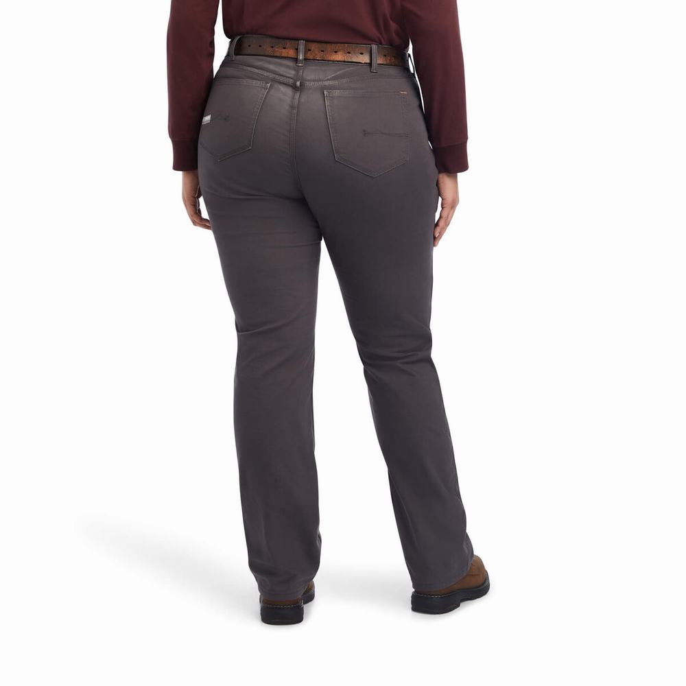 Grey Ariat Rebar DuraStretch Made Tough Double Front Women's Pants | TRWG19230