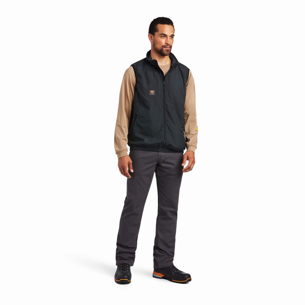 Grey Ariat Rebar Elite Series Wind Chill Men's Jackets | VIBQ43805