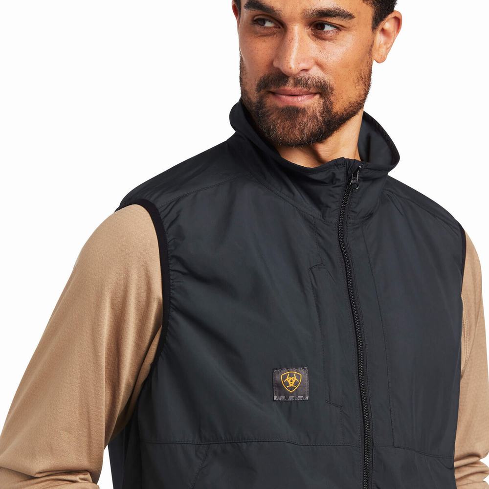 Grey Ariat Rebar Elite Series Wind Chill Men's Jackets | VIBQ43805