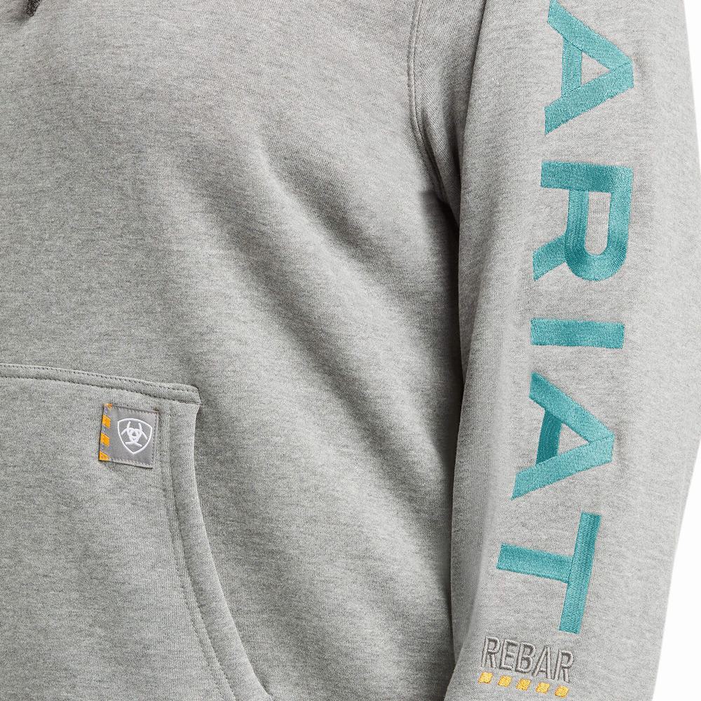 Grey Ariat Rebar Graphic Women's Hoodies | GJMR46308