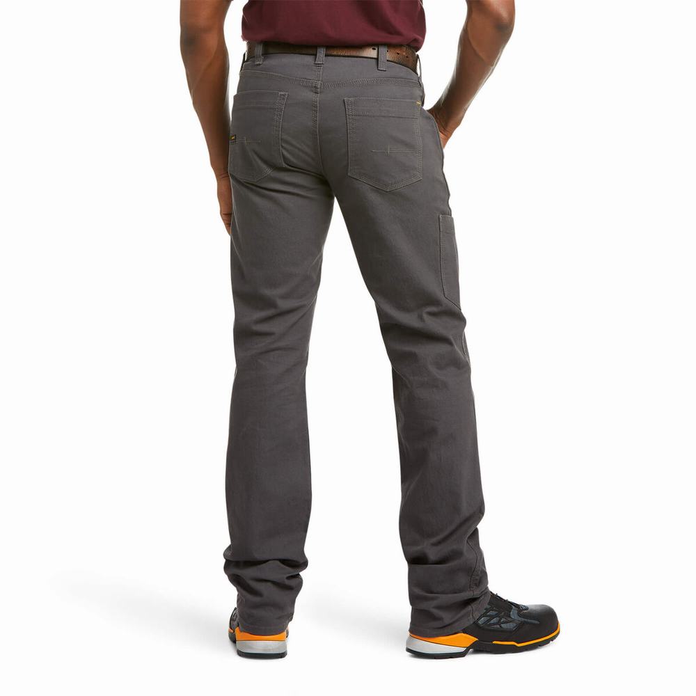 Grey Ariat Rebar M4 Low Rise DuraStretch Made Tough Men's Pants | JZNF08619