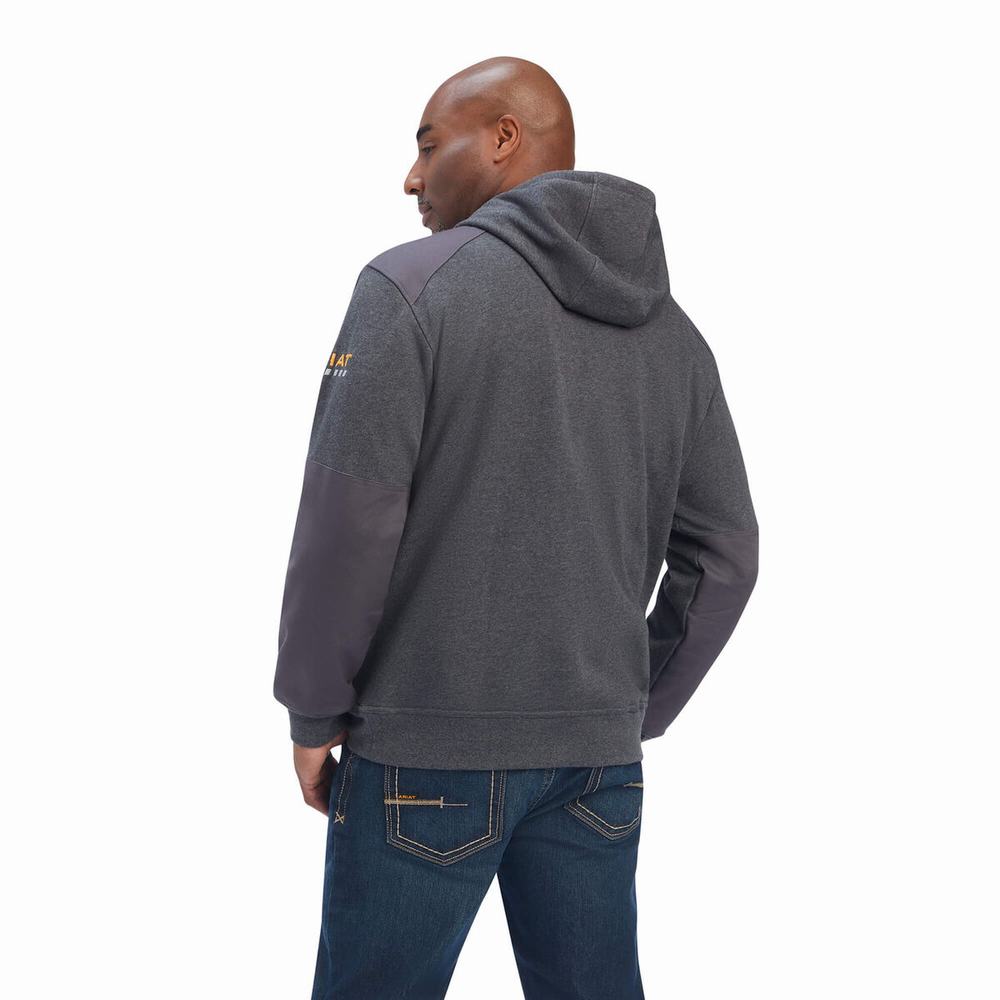 Grey Ariat Rebar Workman DuraCanvas Men's Hoodies | TPJM14985