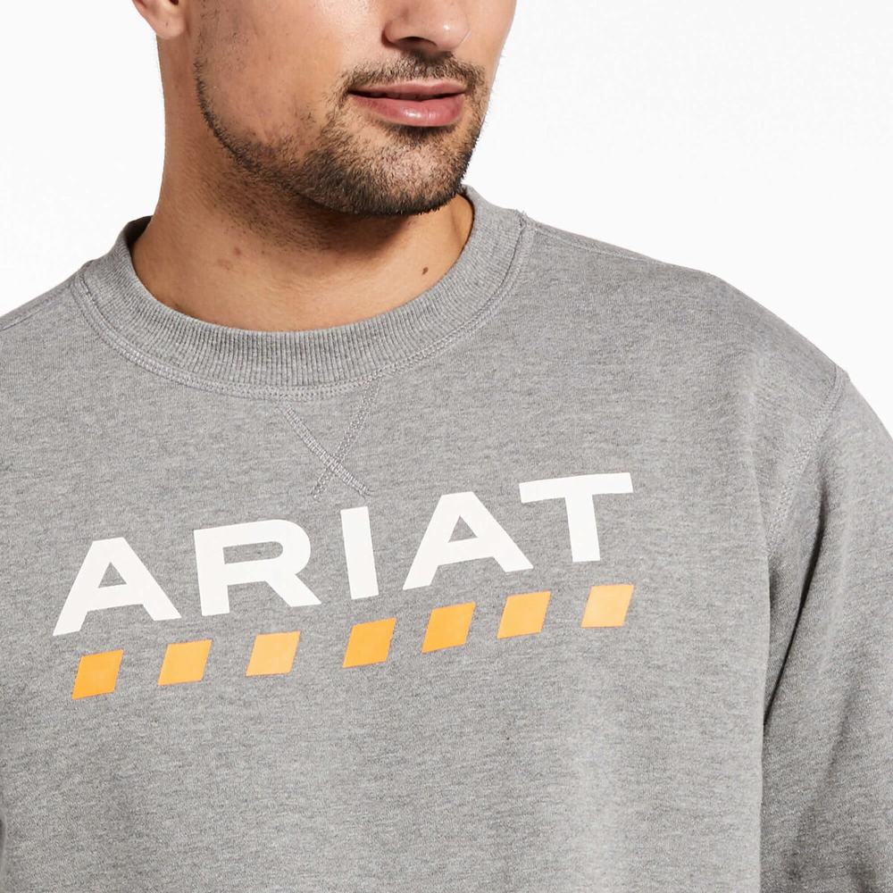 Grey Ariat Rebar Workman Logo Men's Hoodies | JPDB47896