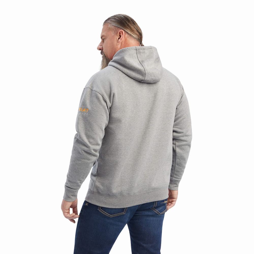 Grey Ariat Rebar Workman Men's Hoodies | EVUD61248